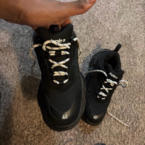 Balenciaga Black Sneakers with White Laces